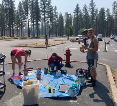 Senior Traditions - paint a square on a SHS parking spot